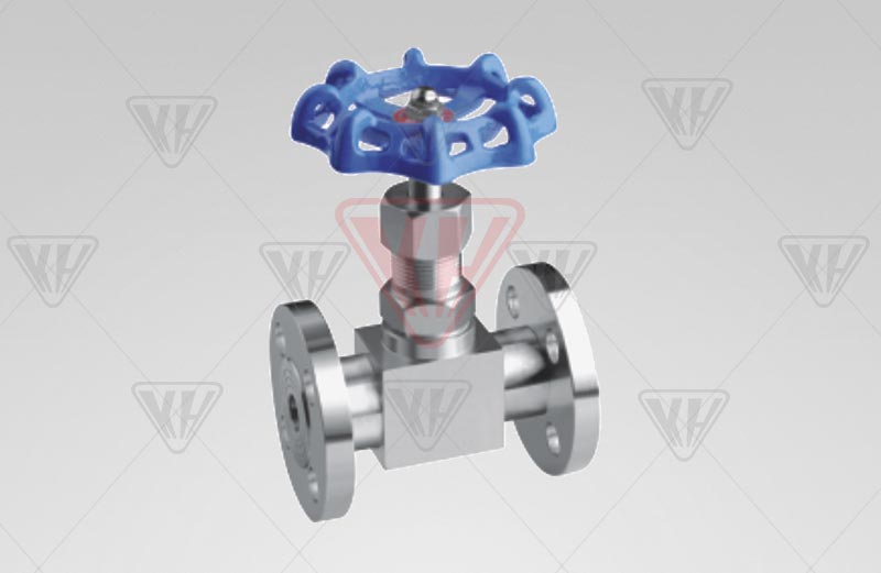 Flange needle stop valve